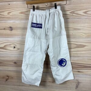 Renzo Gracie BJJ GI Pants Kids C0 White Ripstop Martial Arts Grappling Training